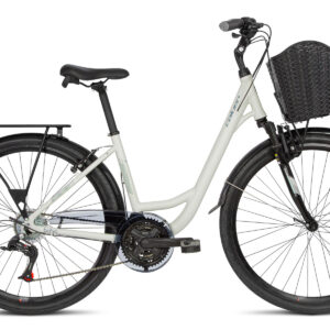 Vista lateral de una bicicleta Coluer Bahía 721, diseñada para carretera con cuadro de aluminio, horquilla de carbono y componentes Shimano, ideal para ciclistas que buscan rendimiento y fiabilidad en rutas asfaltadas.