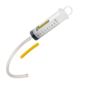 Inyector de 100 ml con manguito flexible compatible con válvula gruesa y fina. Para aplicar el sellante de forma cómoda a través de nuestras válvulas desmontables. Compatible para válvula gruesa y fina. La mejor opción para meter el sellante en cámaras de válvula fina que no sean desmontables.