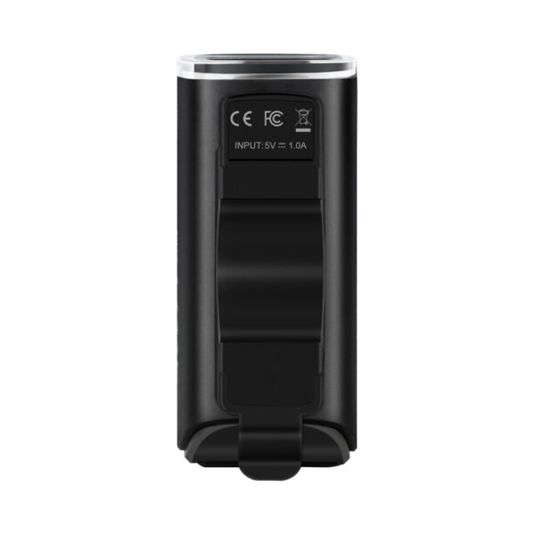 "Luz delantera Allty 200 para bicicleta con 200 lúmenes, modos de brillo y flash, iluminación lateral, batería de 900mAh, carga rápida USB-C y resistencia al agua IPX6."