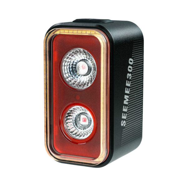 "Luz trasera Magicshine Seemee 300 con 300 lúmenes de potencia, ángulo de visibilidad de 260° y autonomía de hasta 200 horas. Ideal para una seguridad óptima en cualquier ruta."