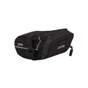 ZEFAL Bolsa de sillín Z Light Pack XS. Sujeción con correas, al soporte del sillín - no a la tija del sillín . Material: poliéster hidrófugo 420 D RIPSTOP, cremallera impermeable, logo reflectante . Peso: aprox. 34g.