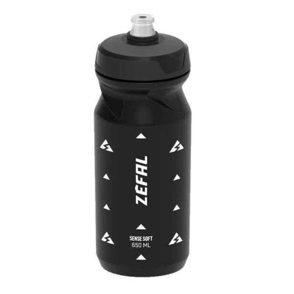Bidón Sense Soft 650ml ergonómico, con boquilla de silicona, libre de BPA y fabricado en polipropileno para un sabor neutro. Ideal para ciclismo y deportes.