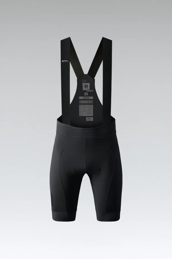 Culotte de ciclismo negro con tirantes transpirables, badana K10 Graphene y bandas elásticas en los muslos para un ajuste cómodo y seguro.