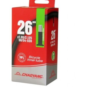 La 🛞 Cámara Chaoyang 26x1.75/2.125 V. Schrader es la opción ideal para tu bicicleta de 26″ 🚲. Compatible con neumáticos de 1.75 a 2.125, esta cámara ofrece gran resistencia y durabilidad 💪. Su válvula Schrader garantiza un inflado fácil y rápido 🔧, perfecto para cualquier ruta. ¡Mantén tu bici siempre lista y disfruta de cada pedaleo con total confianza! 🌟