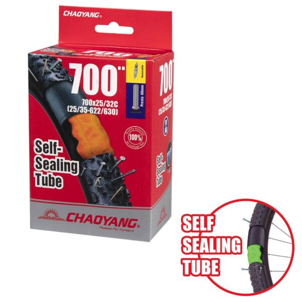 La 🛞 Chaoyang Sellante 700x25/32 válvula fina Presta FV60 es la cámara ideal para mantener tu bicicleta 🚲 en óptimas condiciones. Compatible con neumáticos de 25 a 32 mm, esta cámara está equipada con un sellante que ayuda a prevenir pinchazos y proporciona una mayor durabilidad 💪. Su válvula fina Presta de 60 mm asegura un inflado preciso y rápido 🔧. ¡Disfruta de tus rutas con total confianza y sin interrupciones! 🌟