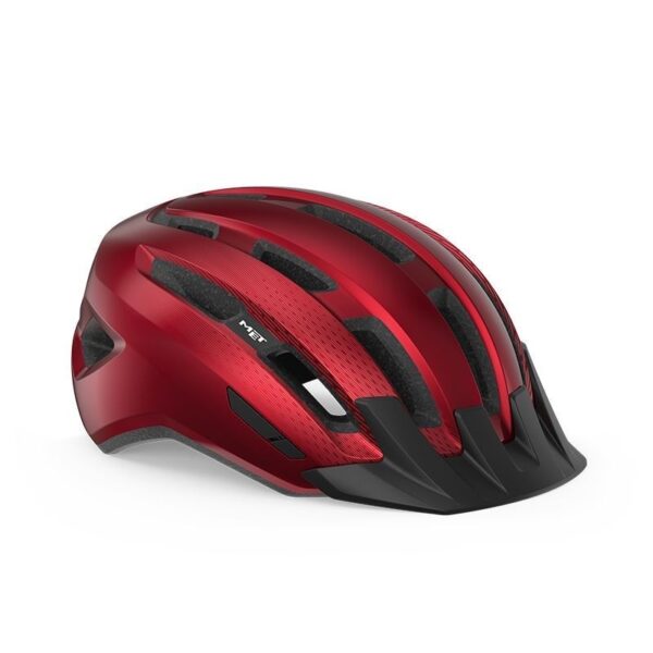 Casco MET Downtown MIPS rojo brillante, protección avanzada MIPS-C2, ventilación óptima, ajuste trasero preciso, comodidad antialérgica, detalles reflectantes, casco ligero y elegante para ciclismo urbano y recreativo.