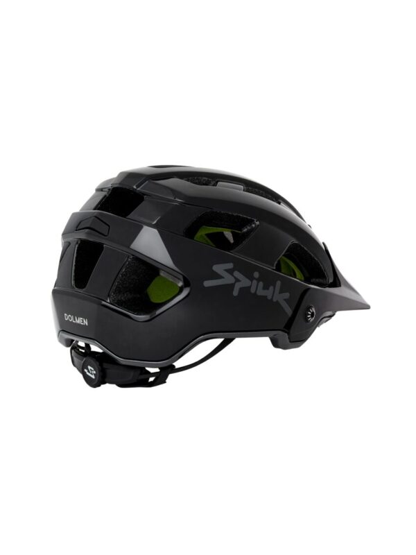 Casco Spiuk Dolmen para MTB, diseño envolvente, ventilación óptima, ajuste trasero preciso, almohadillas lavables, detalles reflectantes, casco resistente y cómodo para ciclismo de montaña.
