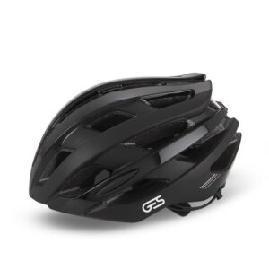 "Casco GES Icon 12 en color negro y detalles modernos, ideal para ciclismo de carretera y montaña, con excelente ventilación y ajuste ergonómico."