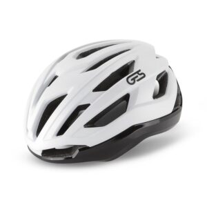 Casco GES Huez para ciclismo de carretera y gravel, diseño ligero, tecnología In-Mould, ventilación con 20 orificios, espumas selladas y tallas M y L.