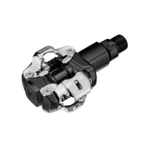 "Pedales VP VX-1001 compatibles con SPD, diseño compacto de 81 x 58,5 mm, ideales para ciclismo de montaña y carretera, presentados en caja VP."