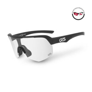 Gafas GES Alpha con diseño envolvente, logotipo grabado y estuche incluido. Perfectas para ciclismo con protección y estilo.