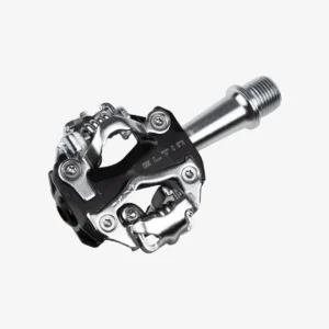 "Pedales MTB automáticos Eltin compatibles con SPD, diseño resistente y funcional, ideales para ciclismo de montaña, incluyen calas."