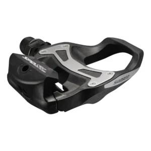 "Pedales Shimano PD-R550 SPD-SL para carretera, con cuerpo de composite, eje de acero Chromoly y superficie de contacto extragrande para mayor estabilidad y eficiencia."