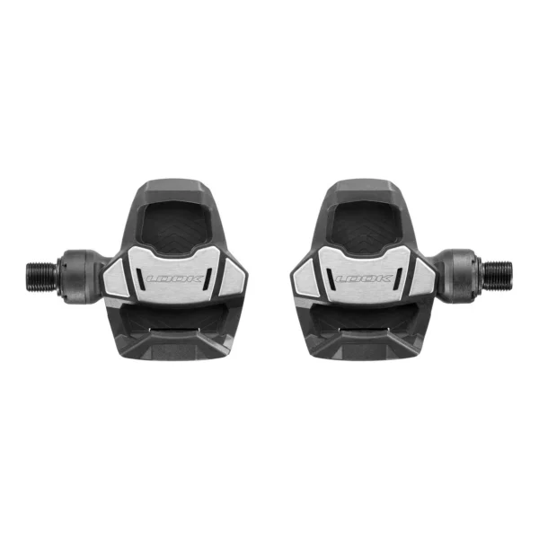 "Pedales Look Kéo Blade Carbon 08 para carretera, con cuerpo de carbono, eje Chromoly+ y superficie de apoyo de 705 mm² para mayor estabilidad y eficiencia."