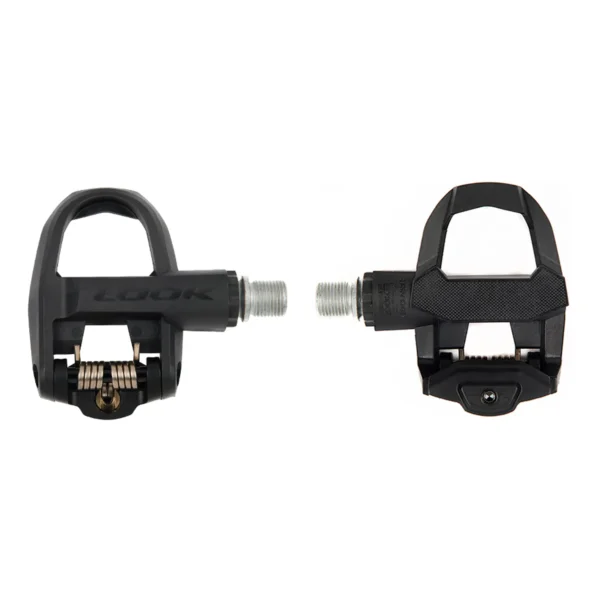 Pedales Look Kéo Classic 3 negros, con cuerpo de composite, eje de Chromoly, ajuste de tensión y superficie de contacto de 400 mm², ideales para ciclismo de carretera.