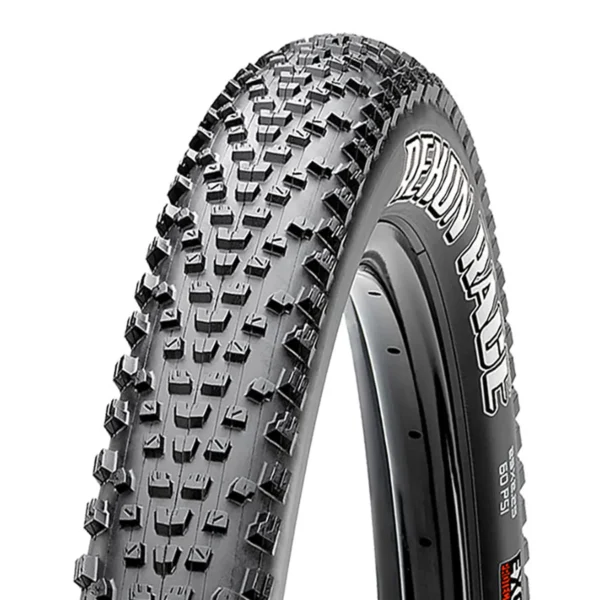 "Cubierta Maxxis Rekon Race EXO Tubeless Ready plegable, con banda de rodadura agresiva para mountain bike y mayor resistencia a los cortes."Tubeless Ready es ideal para mountain bike, con una banda de rodadura agresiva que garantiza tracción en terrenos difíciles. Su tecnología Tubeless Ready y el sistema EXO ofrecen mayor resistencia a los cortes, proporcionando una experiencia de ciclismo más segura y eficiente."