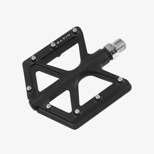 Pedales Eltin Plataforma Pro para MTB y e-bikes, con cuerpo de carbono composite, rodamientos de cromo y grips antideslizantes para mayor sujeción.