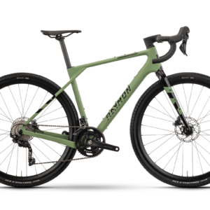 Raymon Soreno 2025 bicicleta gravel carbono verde con Shimano GRX 20 velocidades y ruedas 28" – perfecta para rutas largas y aventura