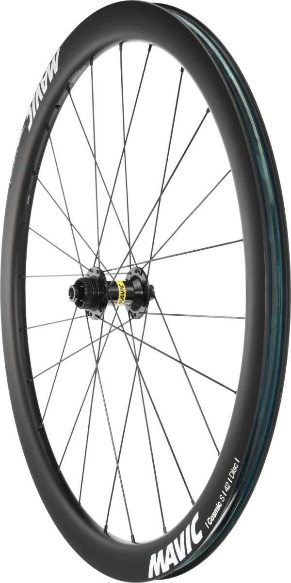 Juego de ruedas Mavic Cosmic S 42 Disc de carbono para bicicleta de carretera – 42 mm, Tubeless Ready, freno de disco, buje ID360 – disponible en Bikes Moncayo.
