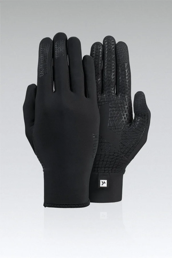 Guantes Gobik Mid Season color negro para ciclismo, con tratamiento repelente al agua, palma de silicona antideslizante y tejido térmico transpirable, ideales para otoño y primavera.