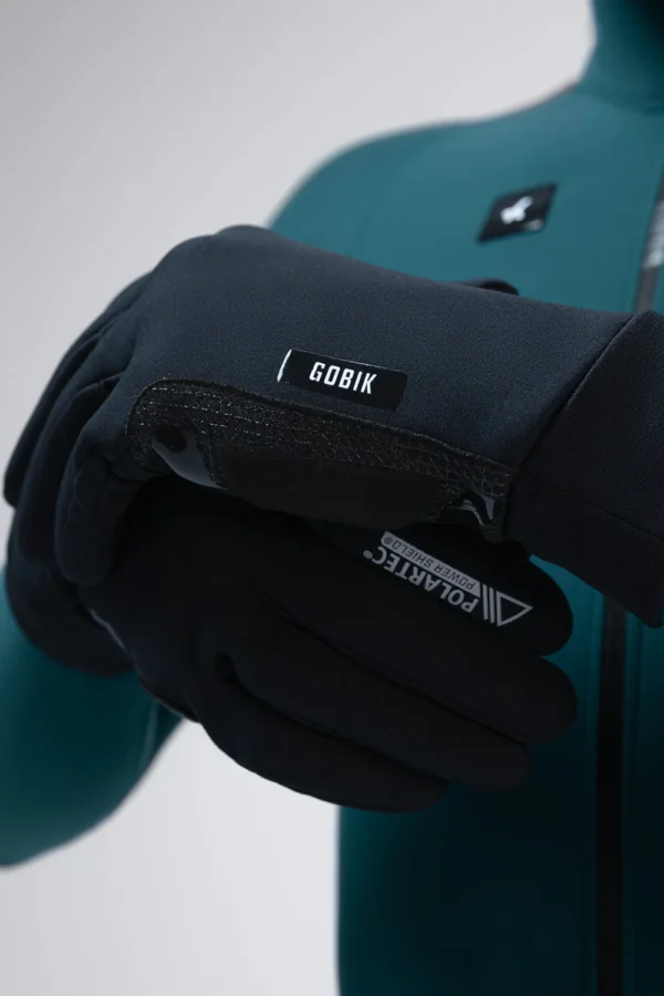 Guantes Gobik Polartec Bora 2.0 True Black para ciclismo de invierno, impermeables, transpirables y cortaviento.