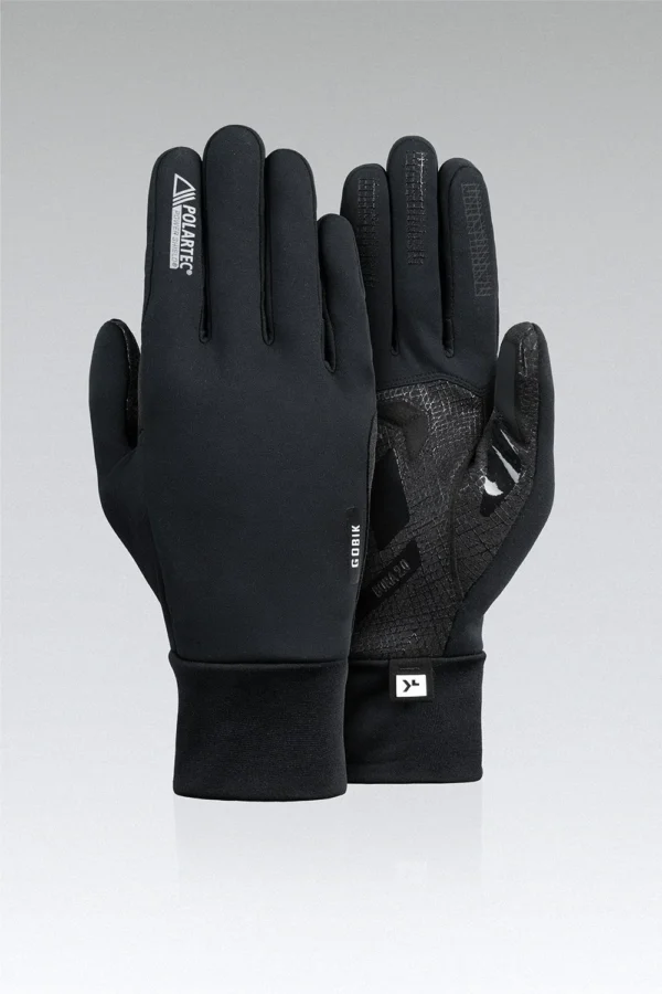 Guantes Gobik Polartec Bora 2.0 True Black para ciclismo de invierno, impermeables, transpirables y cortaviento.