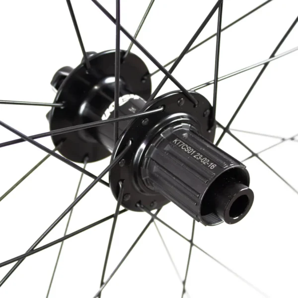 “Juego de ruedas Vision Team 30 i23 Disc Shimano HG 6T con llanta de aluminio 30 mm, ancho interno 23 mm, freno de disco 6 tornillos y núcleo Shimano.”