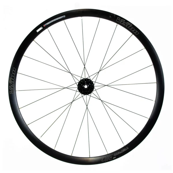 “Juego de ruedas Vision Team 30 i23 Disc Shimano HG 6T con llanta de aluminio 30 mm, ancho interno 23 mm, freno de disco 6 tornillos y núcleo Shimano.”