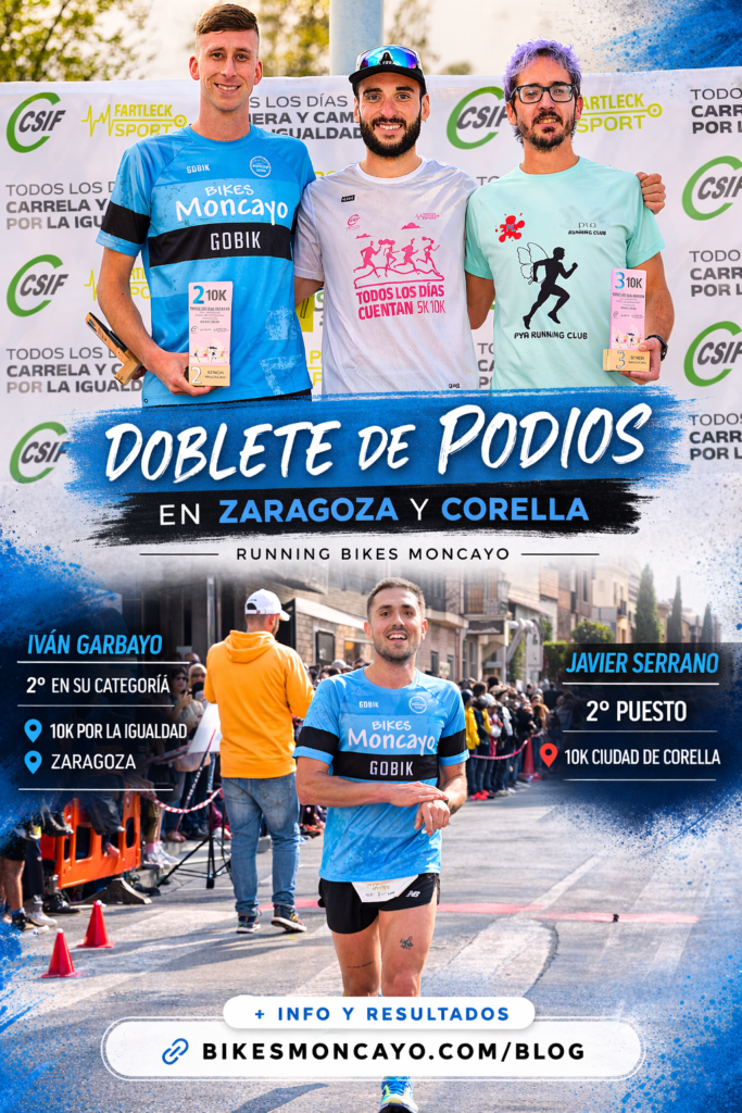 Running Bikes Moncayo: Podios de Iván Garbayo en Zaragoza y Javier Serrano en Corella