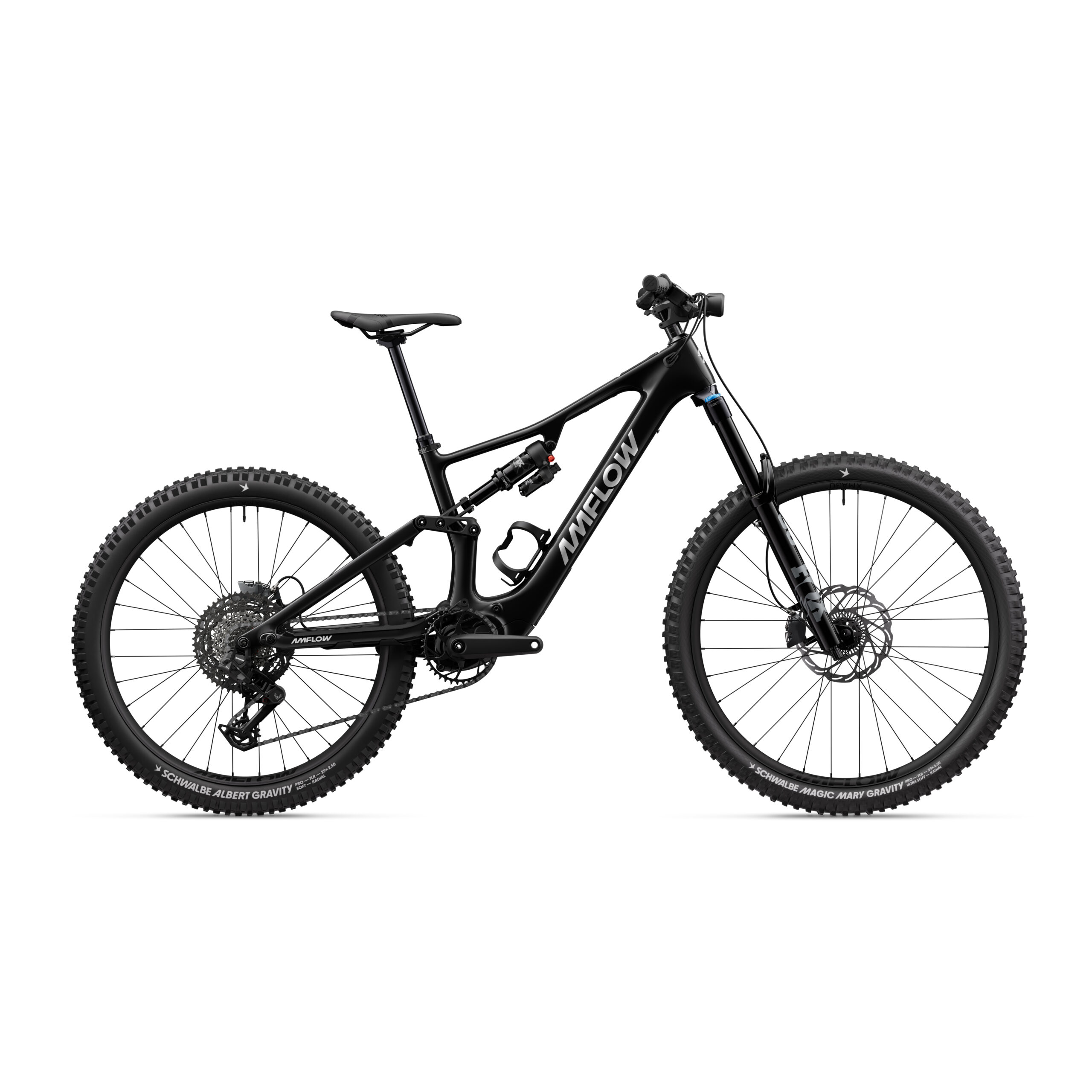 Bicicleta eléctrica Amflow PX Carbon 700 Wh enduro con motor Avinox M2S 150 Nm y suspensiones FOX